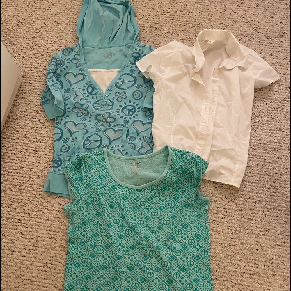 3 GIRLS XL 14 NAME BRAND SHIRTS